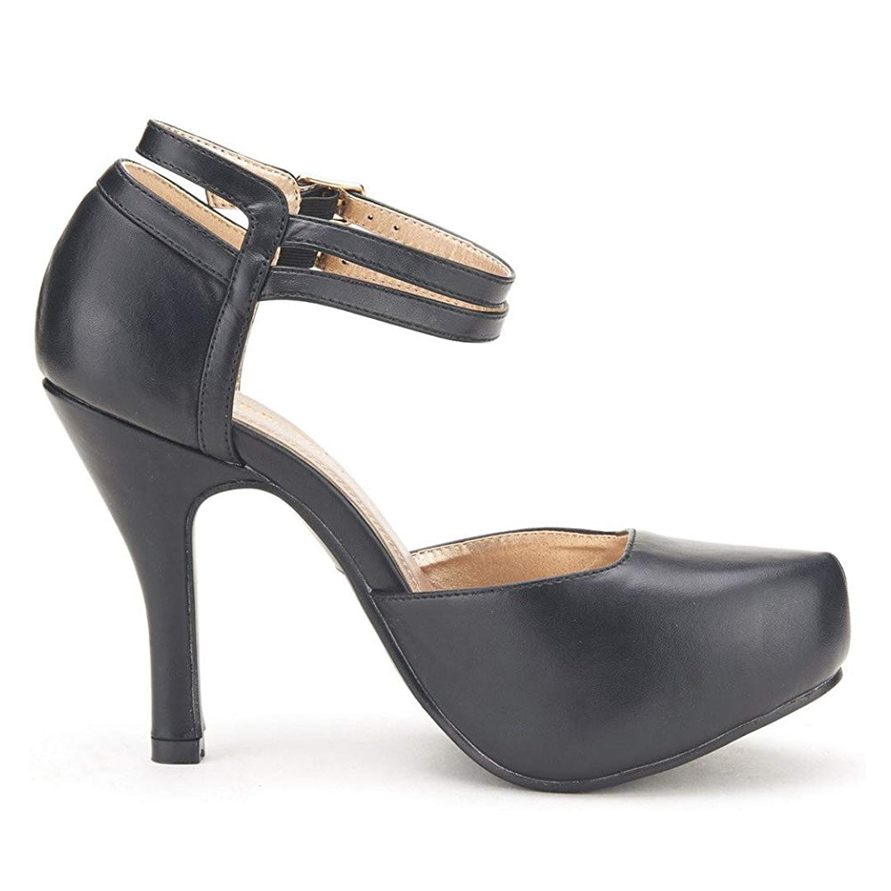 Double Ankle Strap Heel Pumps