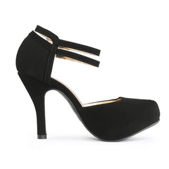 Double Ankle Strap Heel Pumps