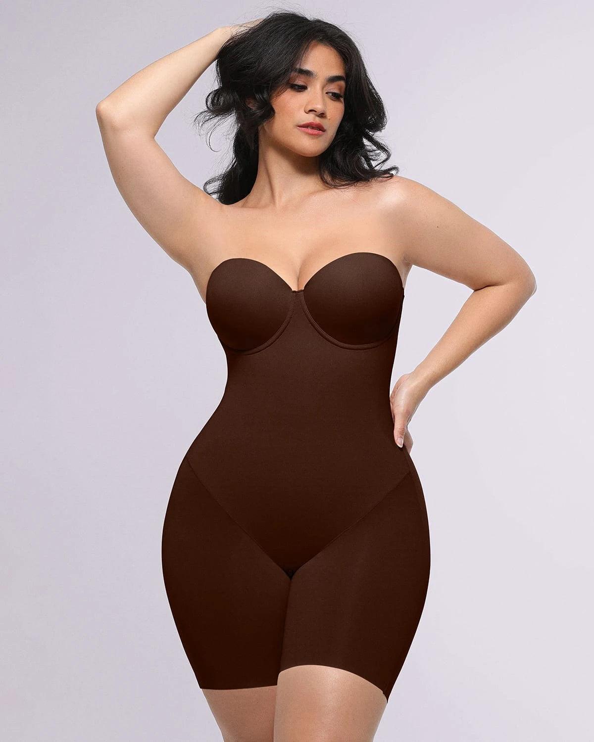 Bare Essentialsâ„?AirSlim® Strapless Mid Thigh Bodysuit