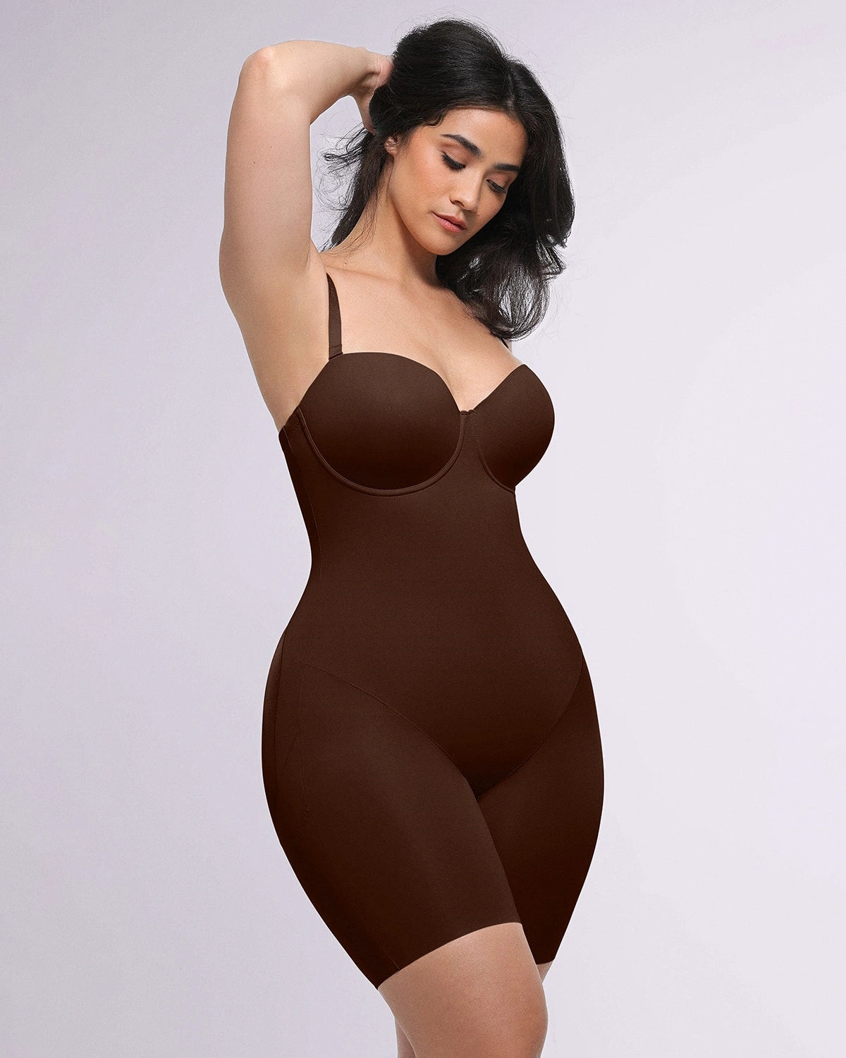 Bare Essentialsâ„?AirSlim® Strapless Mid Thigh Bodysuit