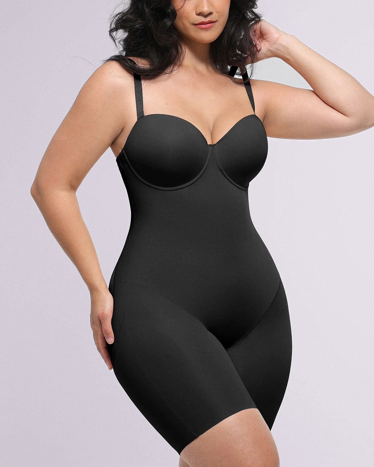 Bare Essentialsâ„?AirSlim® Strapless Mid Thigh Bodysuit