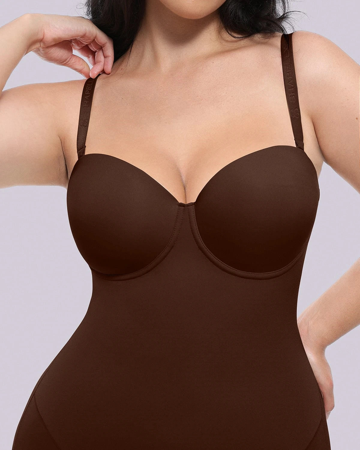 Bare Essentialsâ„?AirSlim® Strapless Mid Thigh Bodysuit
