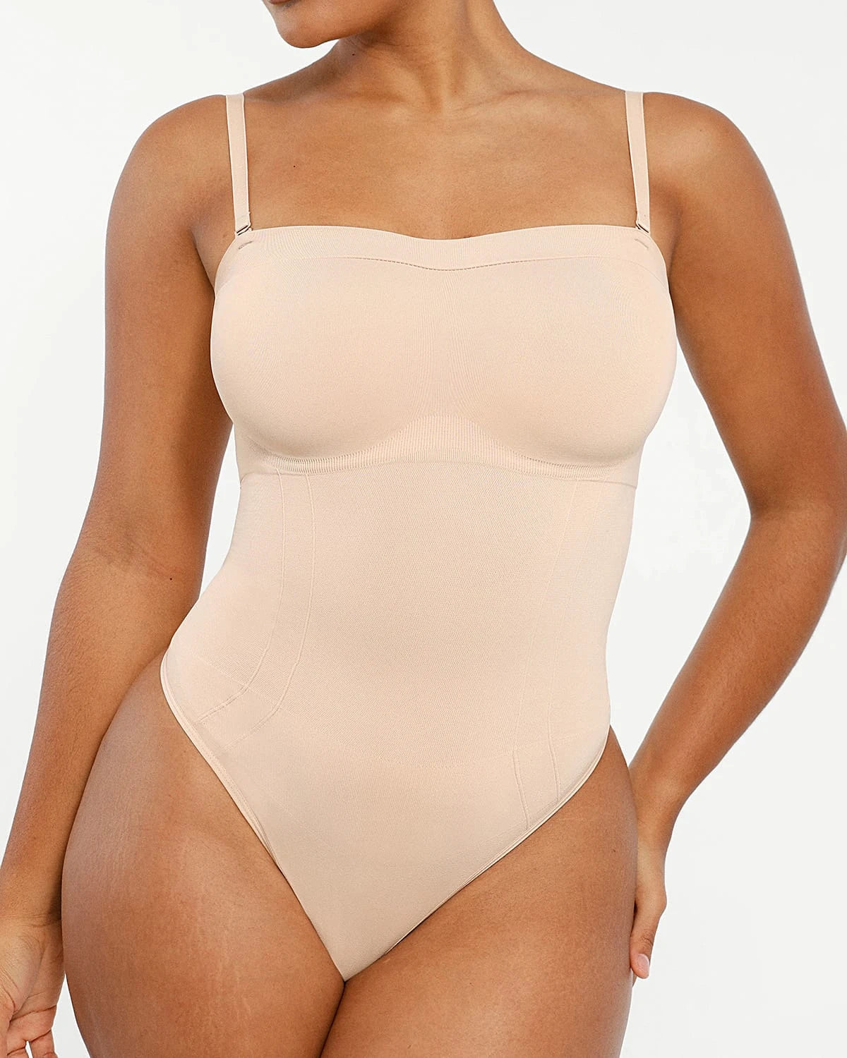 Bare Essentialsâ„?Skin Flow Strapless Sculpt Thong Bodysuit