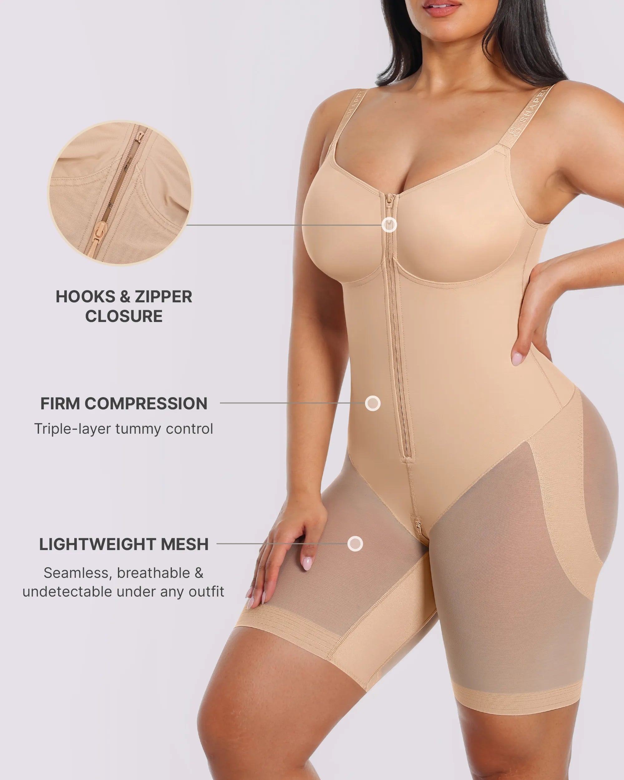 Bare Essentialsâ„?AirSlim® Hourglass Full Body Mid Thigh Bodysuit
