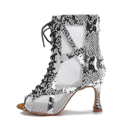 Women's Leatherette Customized Open Toe Heels Dance Boots JazSalsa Dancing Shoes