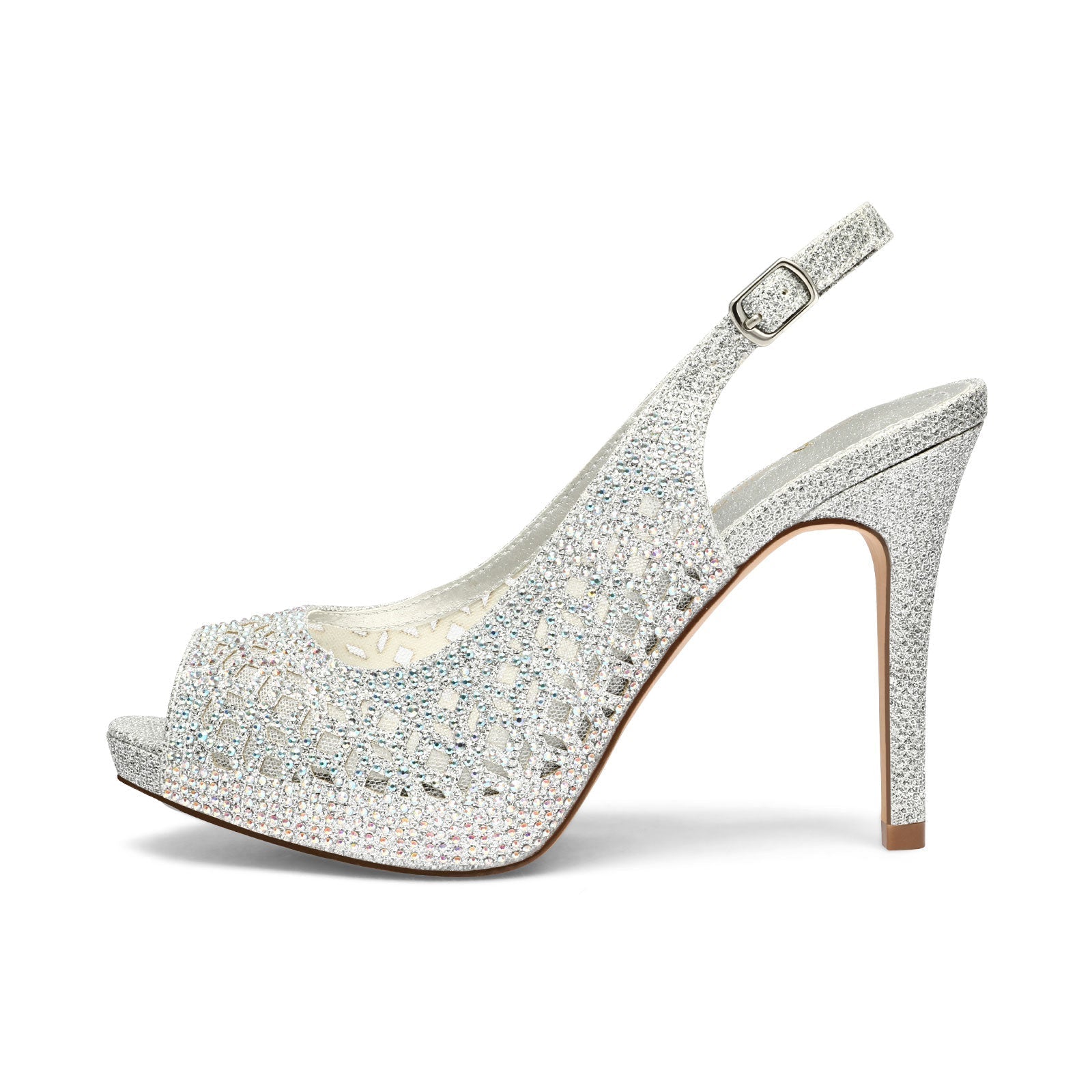 Peep Toe Rhinestone Pumps