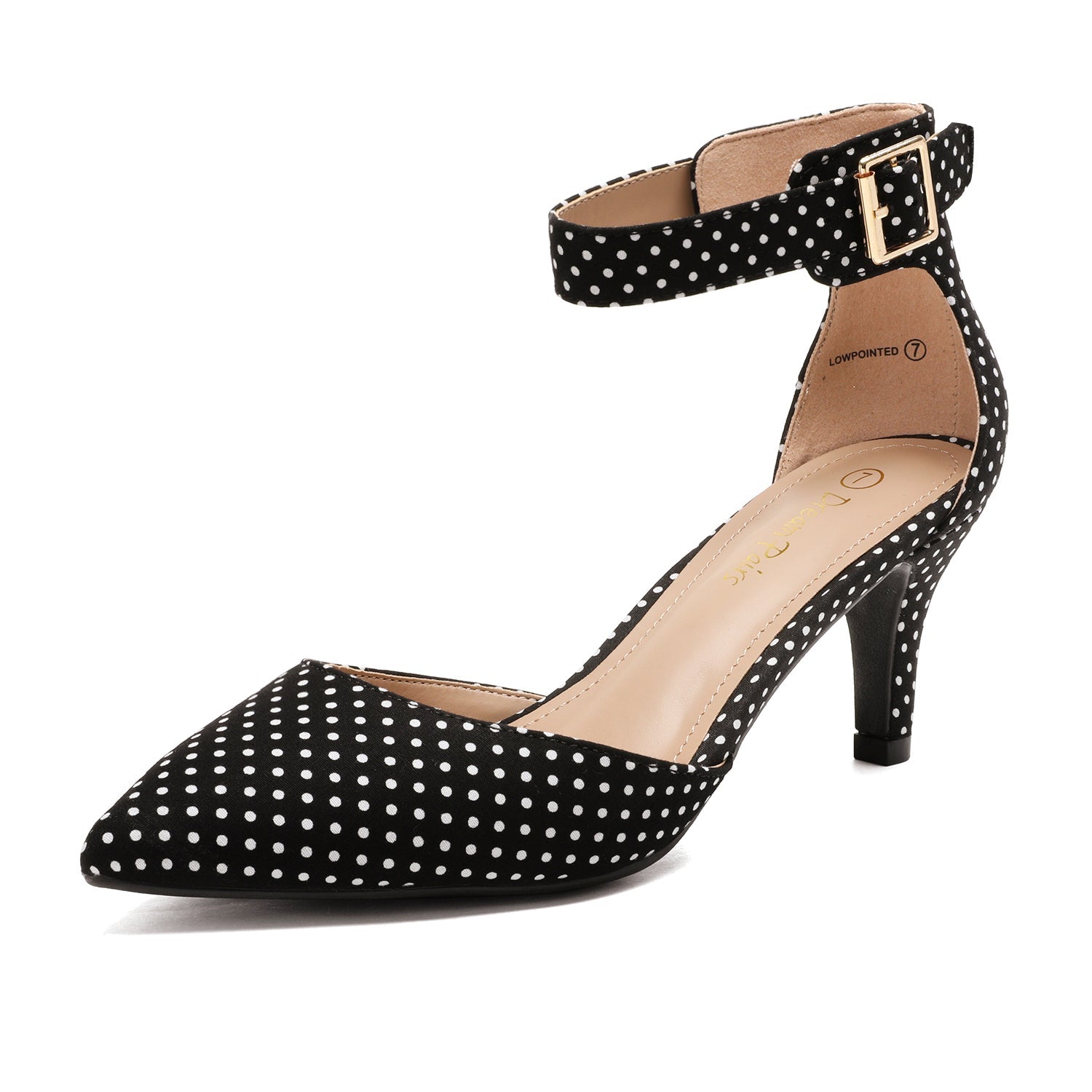 Ankle Strap Low Heel Dress Pumps