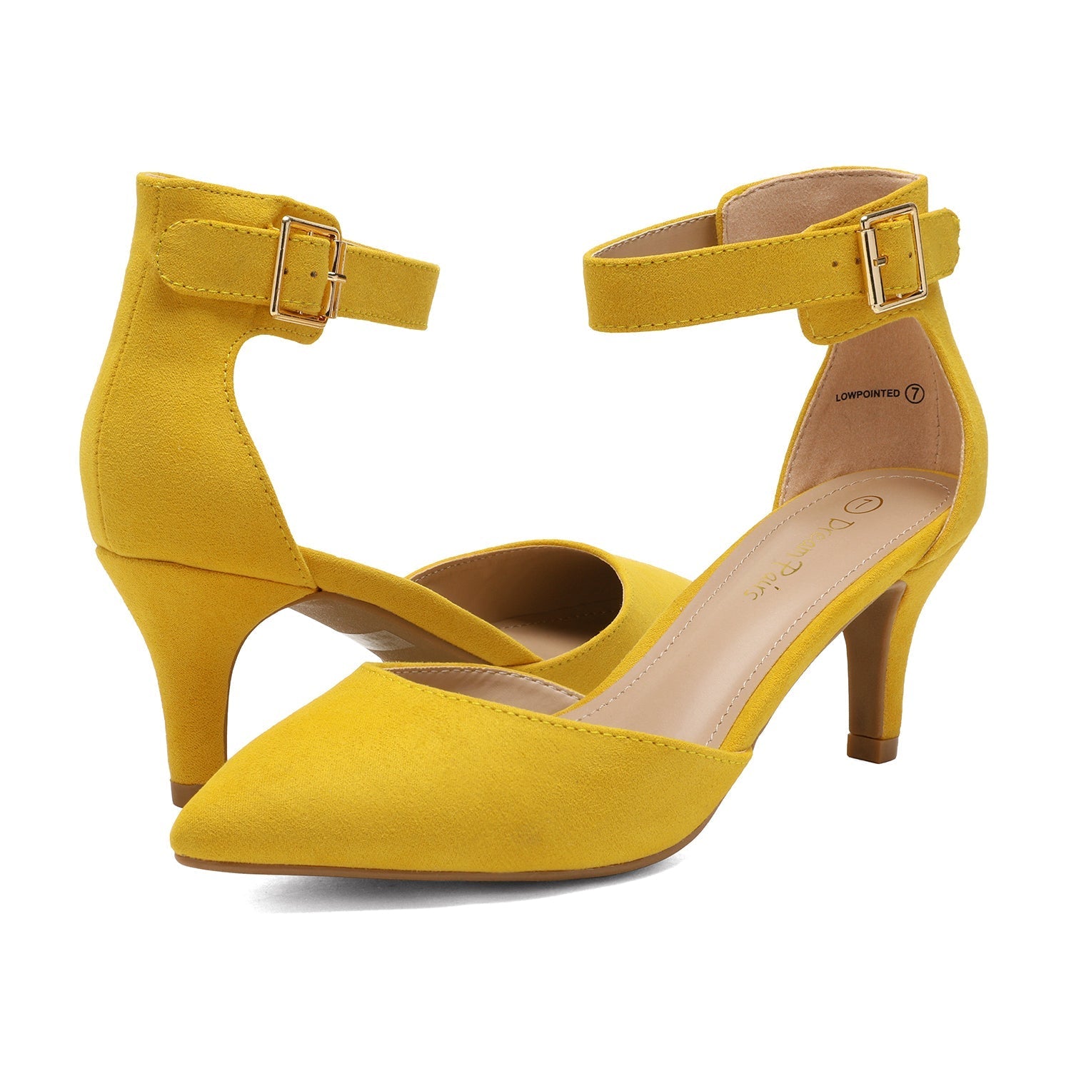 Ankle Strap Low Heel Dress Pumps