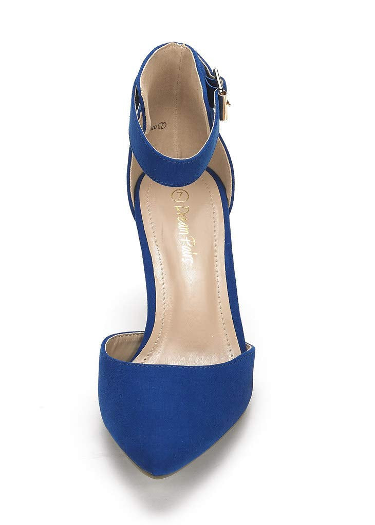 Ankle Strap Low Heel Dress Pumps