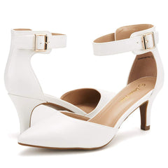 Women's Closed Toe Ankle Strap Heels