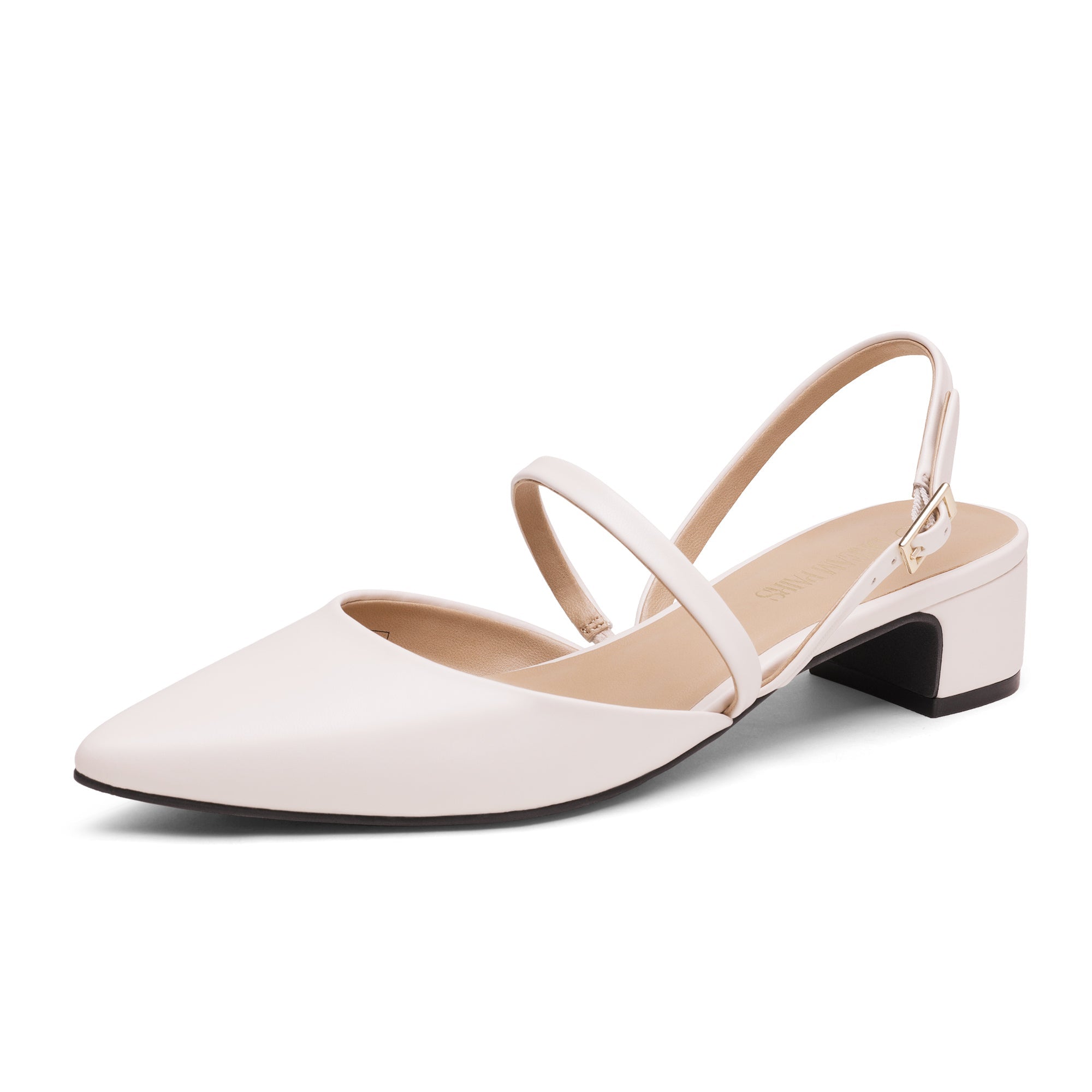 Closed Toe Chunky Slingback Pumps