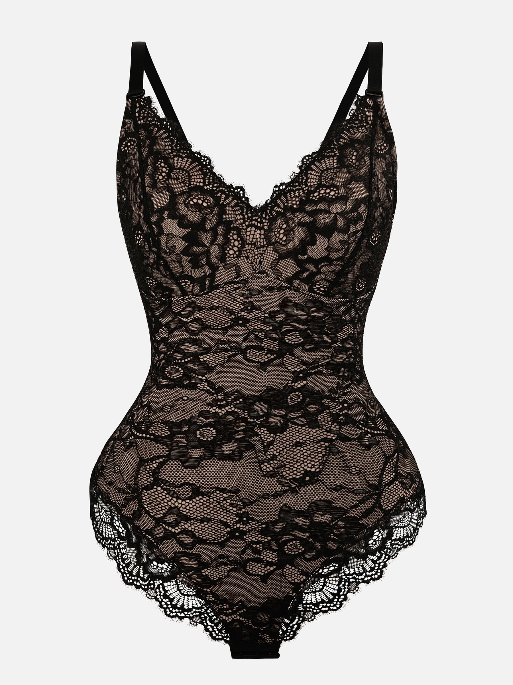 Lace V Neck Full Bodysuit
