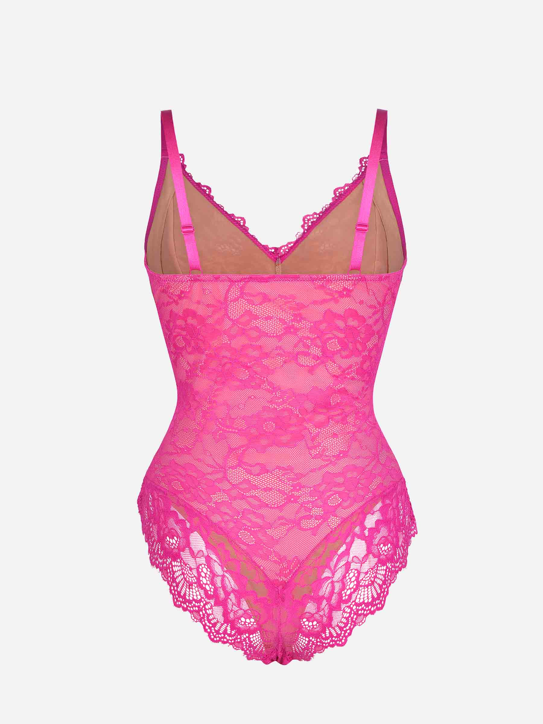 Feelingirl Lace V Neck Full Bodysuit Shapewear
