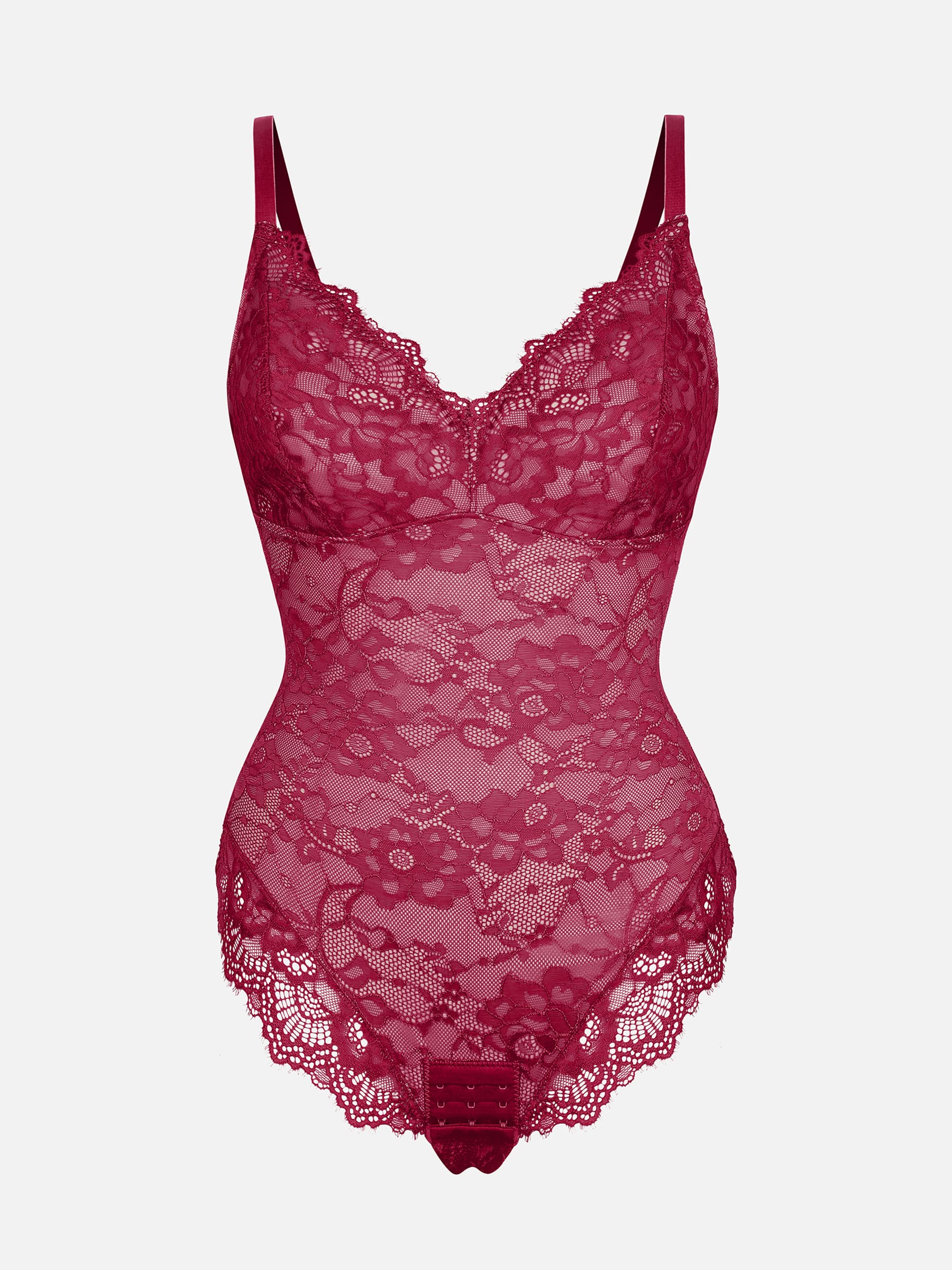 Lace V Neck Full Bodysuit