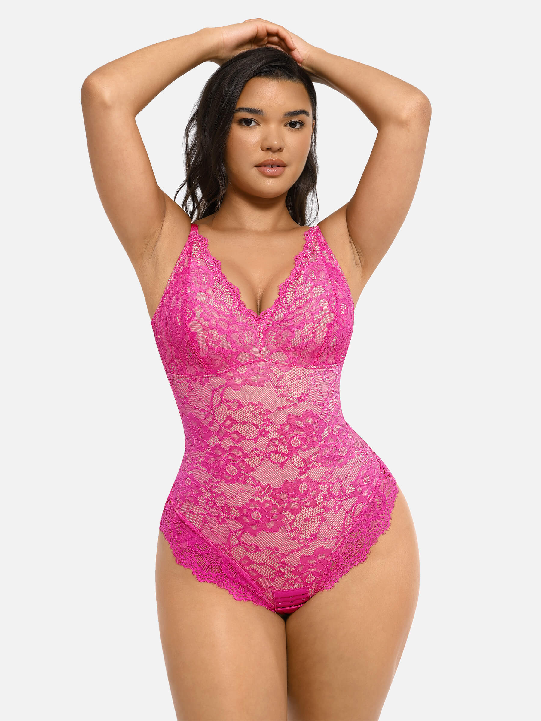 Lace V Neck Full Bodysuit