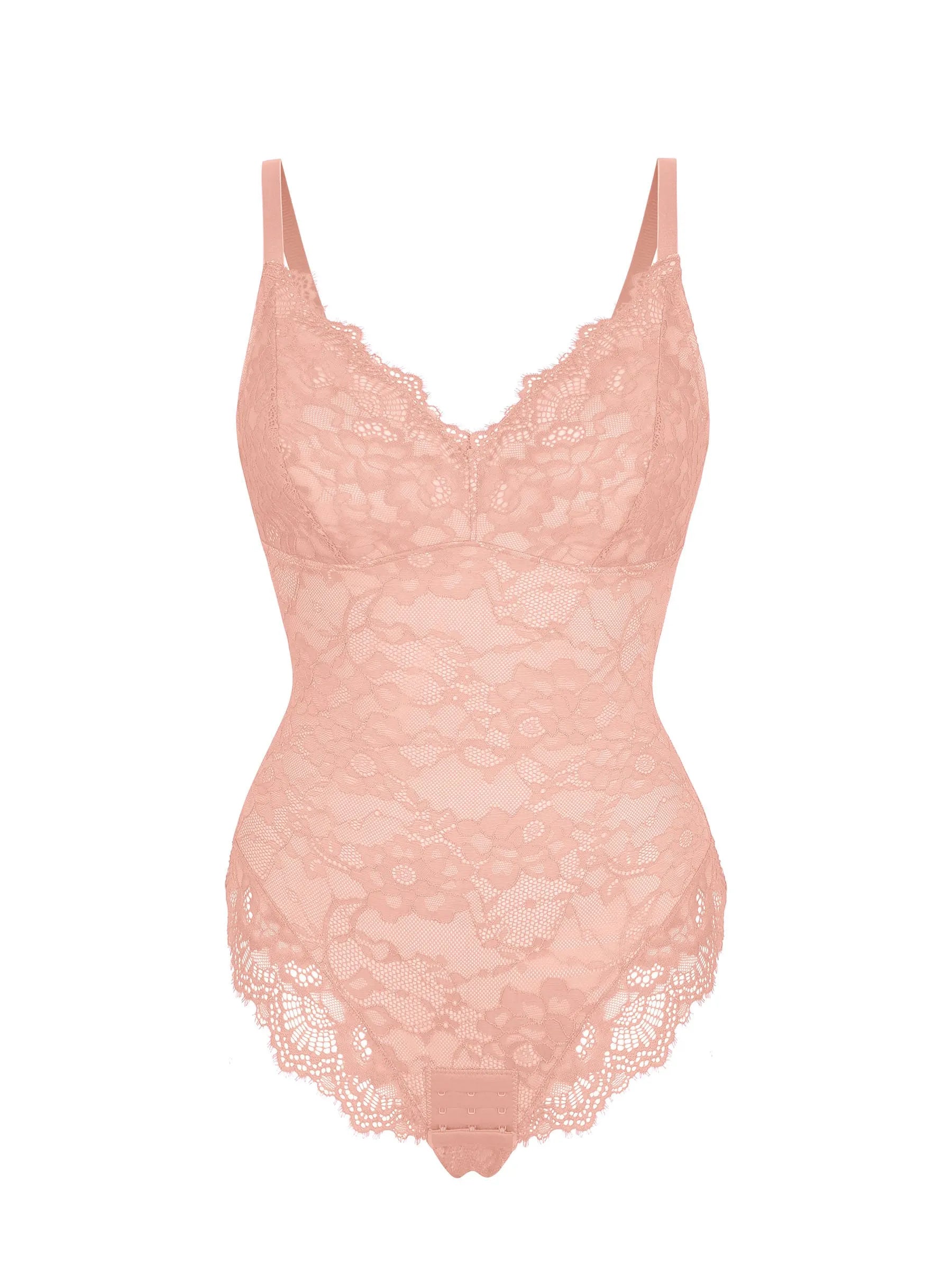 Lace V Neck Full Bodysuit