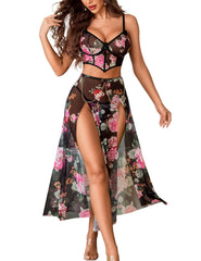 Sheer Embellished Corset Dress Two-Piece  Dress Set