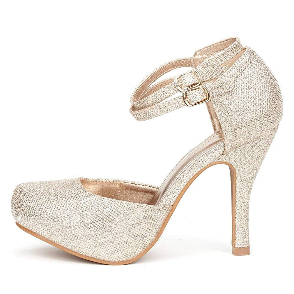 Double Ankle Strap Heel Pumps