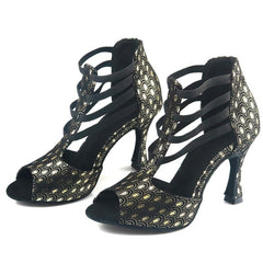 Women's Leatherette Customized Heels Dance Boots Salsa Dance Shoes