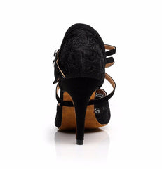 Women's Lace Customized Heel Salsa Latin Dance Shoes Ballroom Dance Shoes