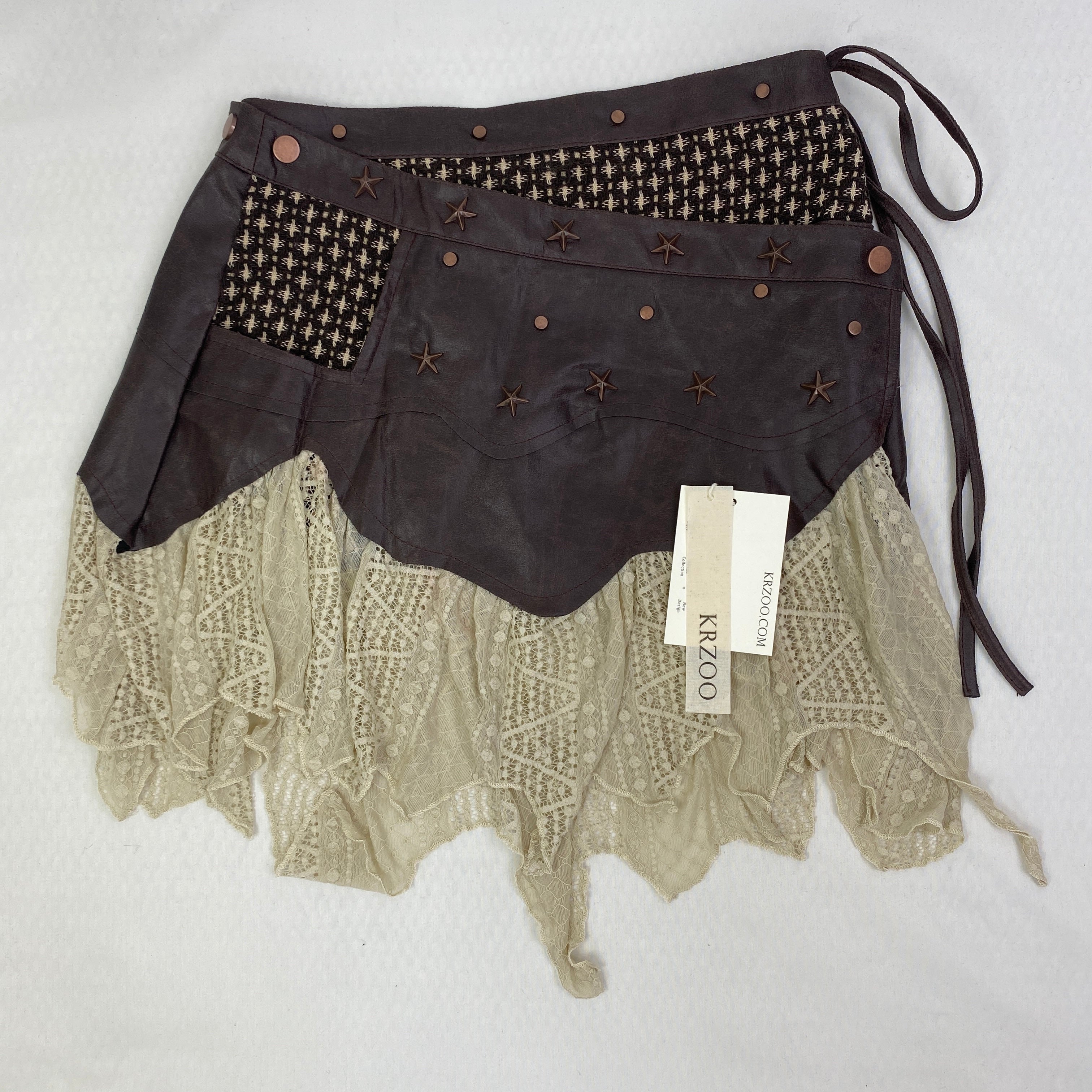 Patchwork color-matched irregular half-length skirt