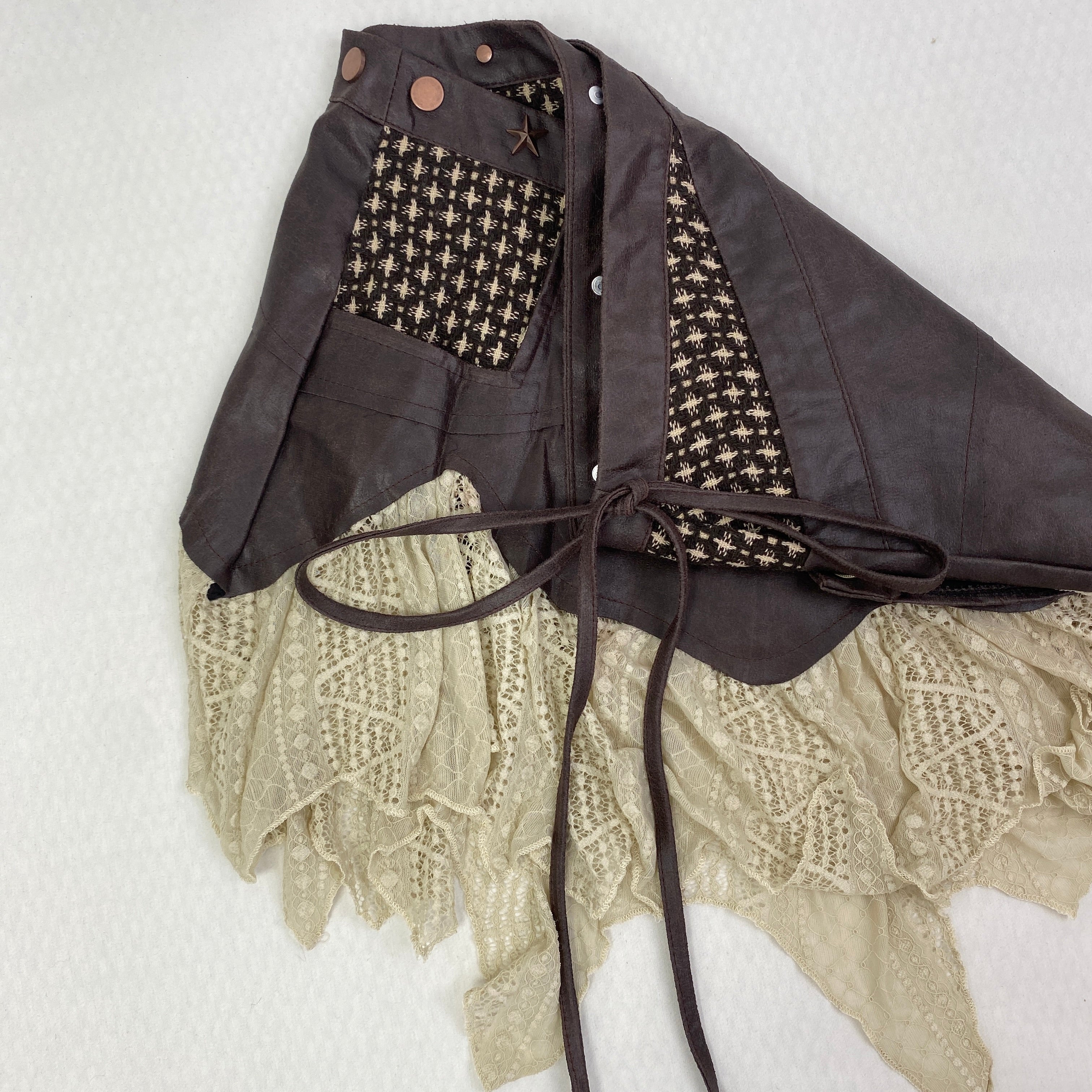 Patchwork color-matched irregular half-length skirt
