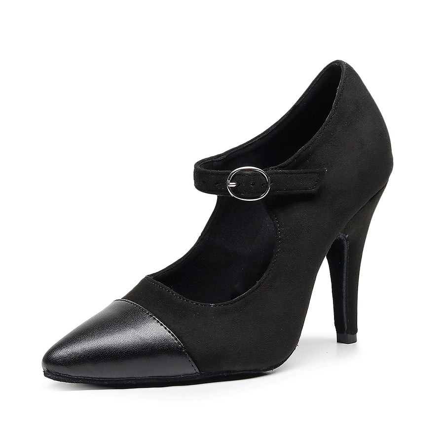 Women's 10cm Heel Velvet Dance Heels Ballroom Dance Shoes