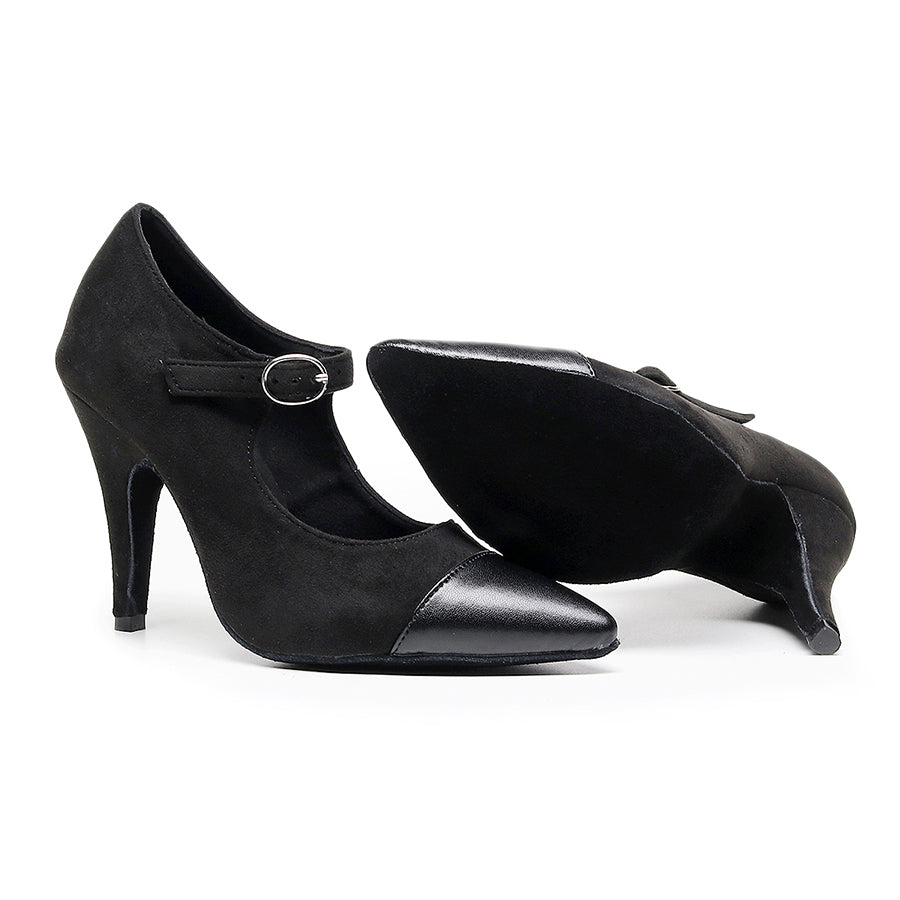 Women's 10cm Heel Velvet Dance Heels Ballroom Dance Shoes