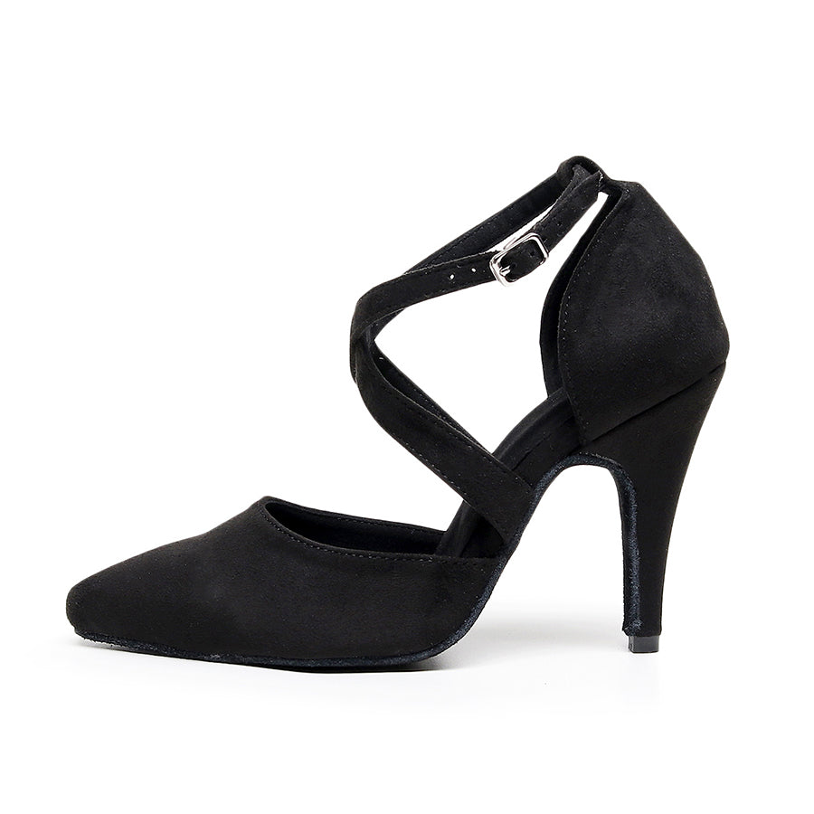 Women's 10cm Heel Velvet Dance Heels Ballroom Dance Shoes