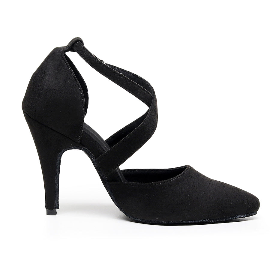 Women's 10cm Heel Velvet Dance Heels Ballroom Dance Shoes