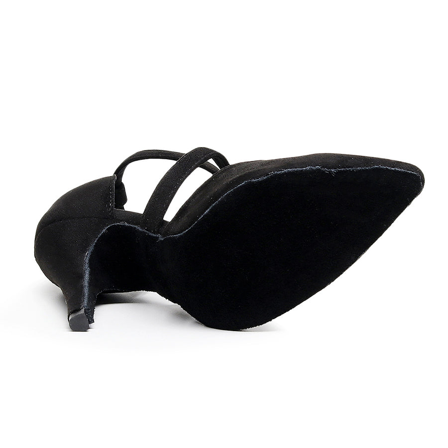Women's 10cm Heel Velvet Dance Heels Ballroom Dance Shoes