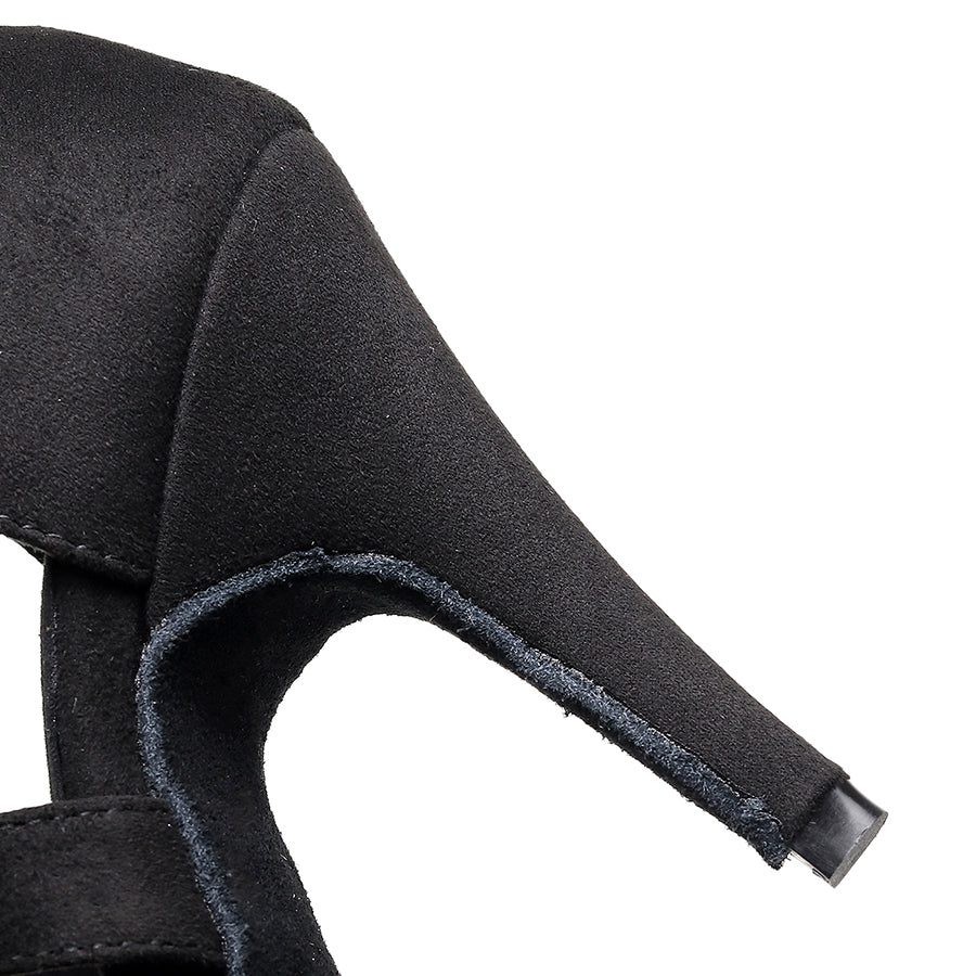 Women's 10cm Heel Velvet Dance Heels Ballroom Dance Shoes