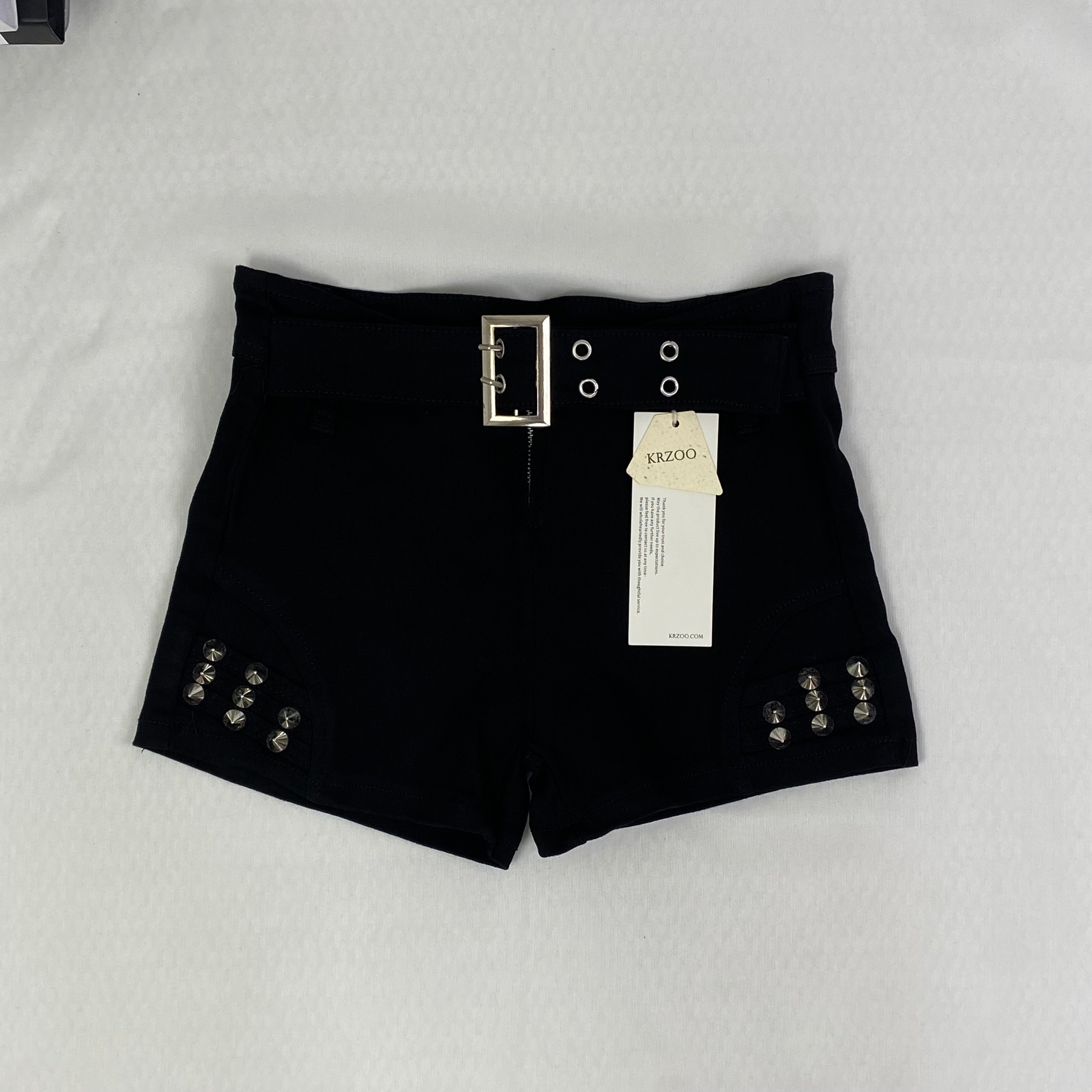 Y2K ultra-short heavy-duty riveted denim shorts