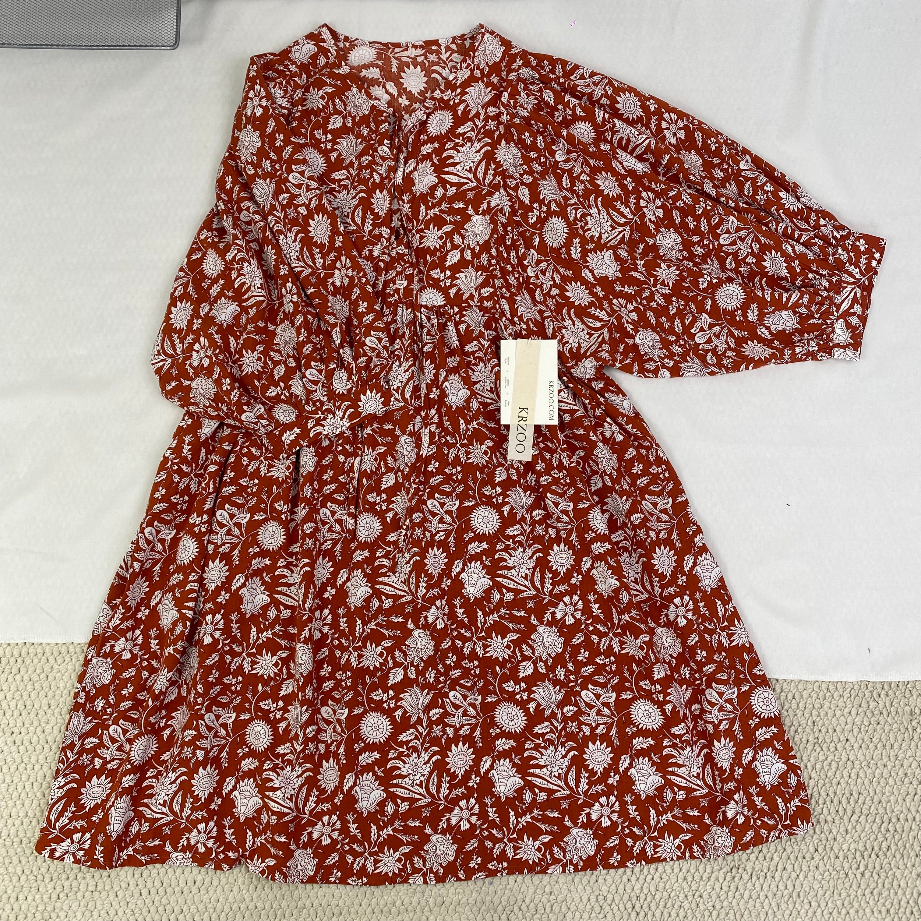 Loose strap printed dress