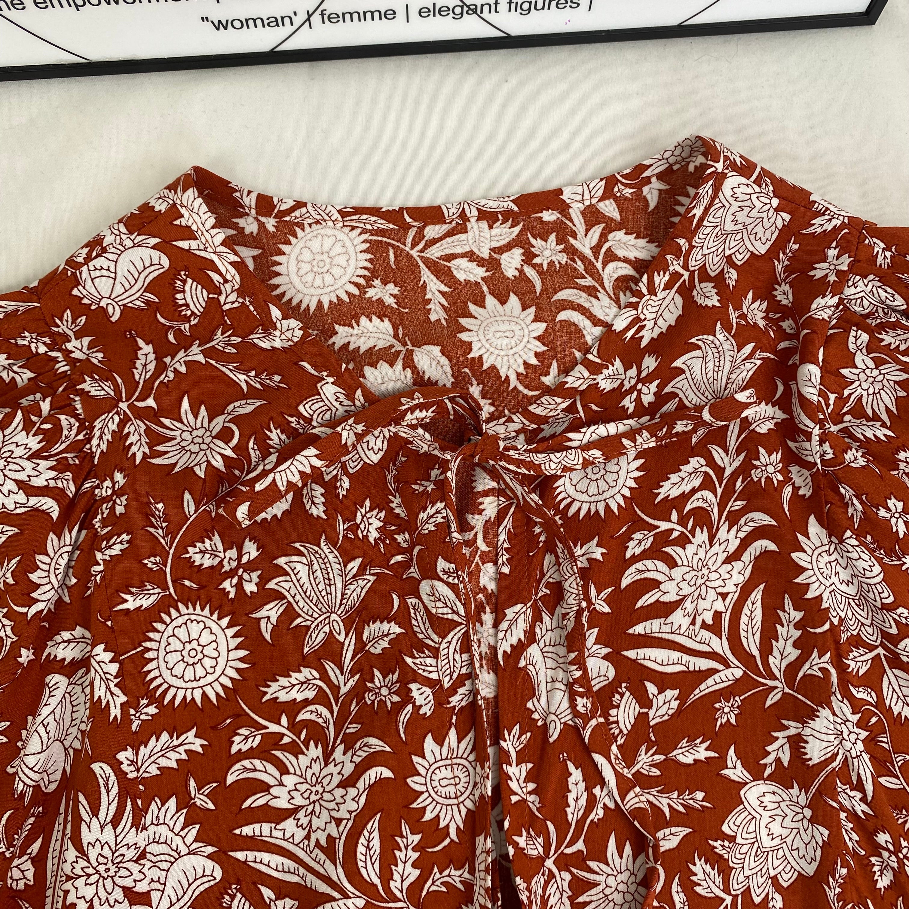 Loose strap printed dress