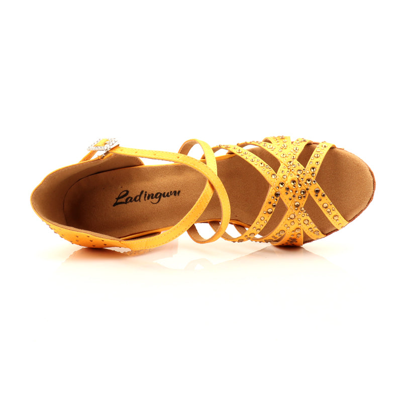 Women's Satin Customized Heel Latin Shoes Salsa Shoes Latin Shoes Salsa Shoes Ballroom Dance Shoes