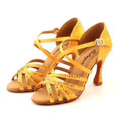 Women's Satin Customized Heel Latin Shoes Salsa Shoes Latin Shoes Salsa Shoes Ballroom Dance Shoes