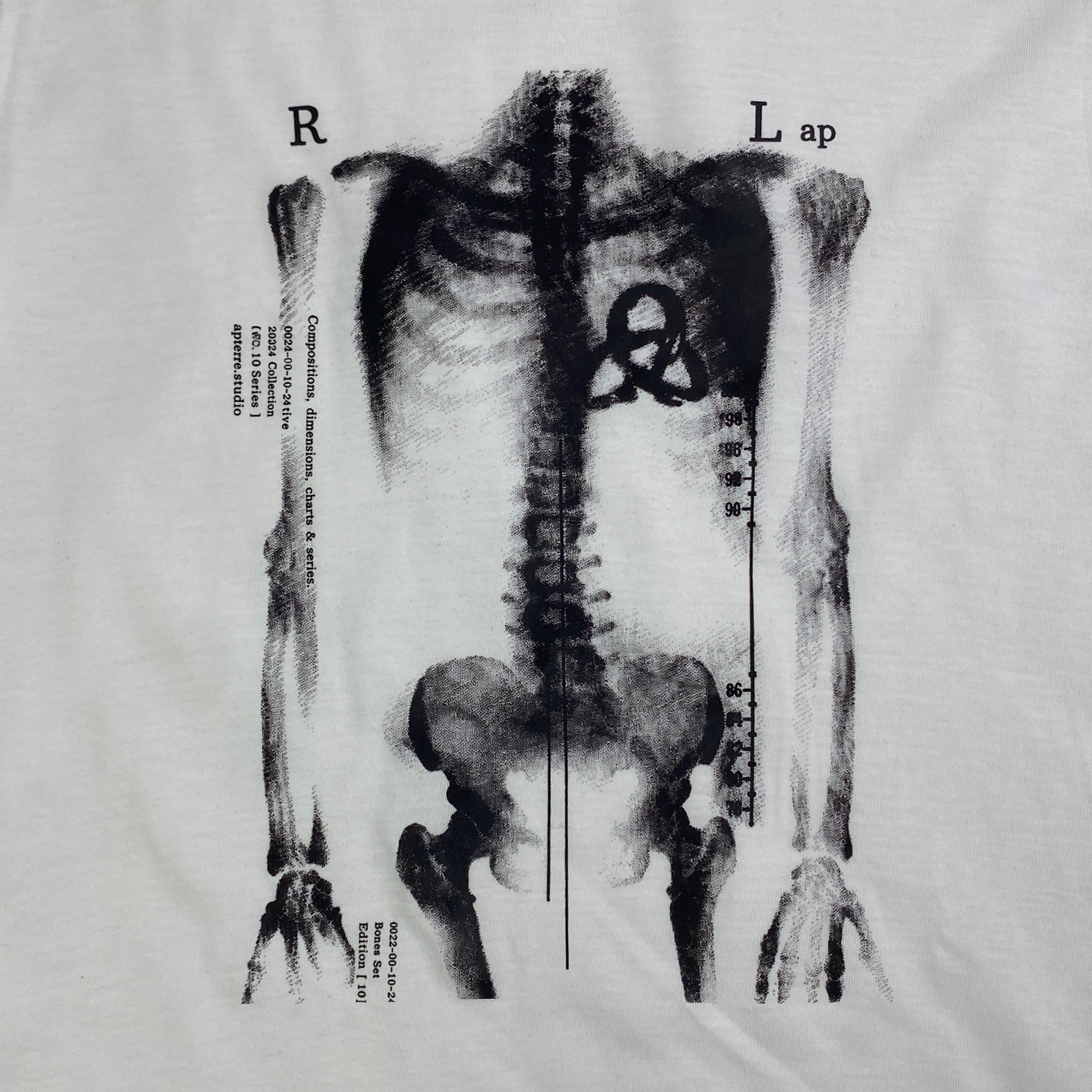 X-ray Bone Print Black and White T-Shirt