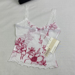 Lace sheer netted bandeau top