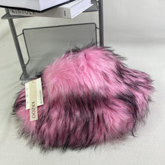Fisherman's bucket hat with warm faux fur lining