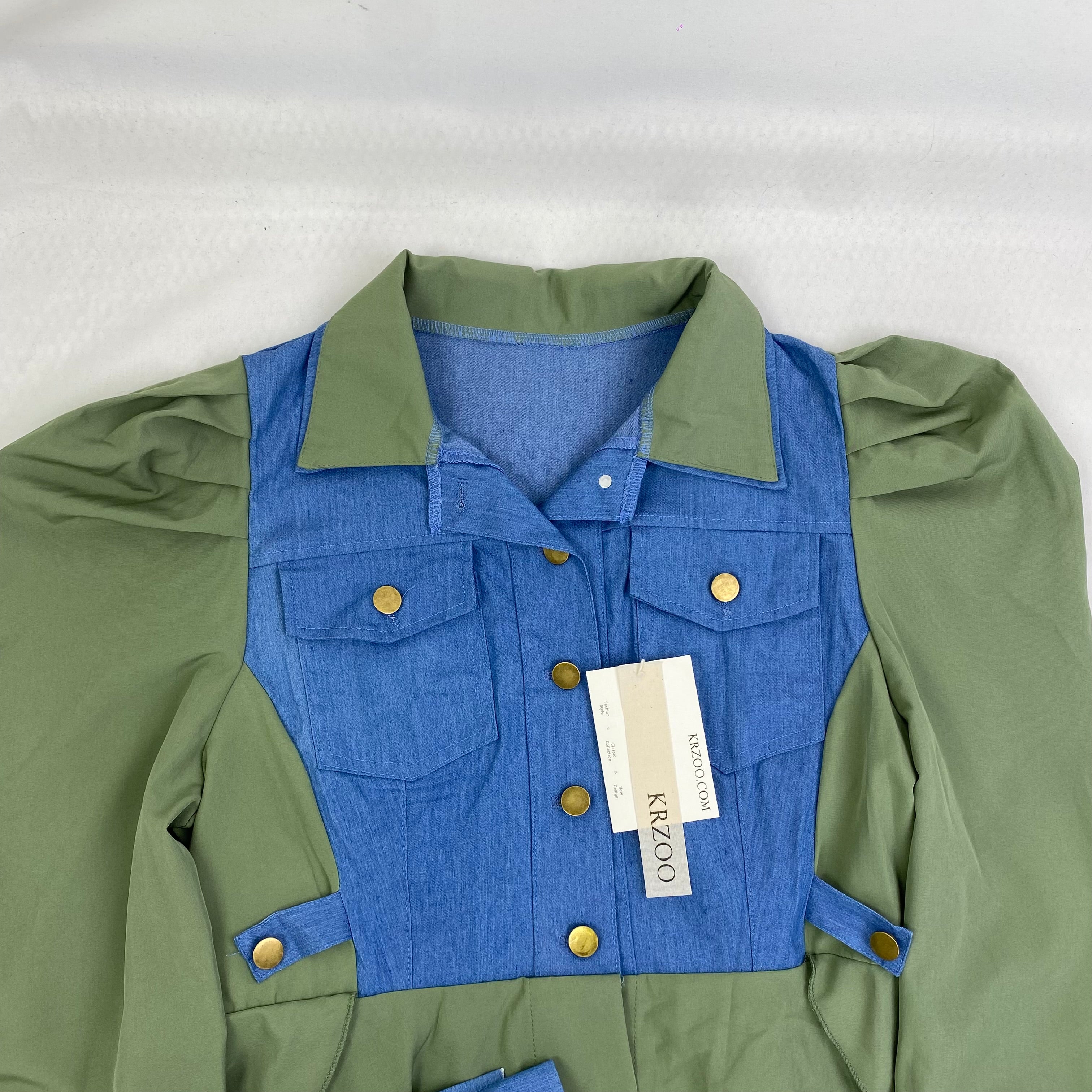 Seamed belt denim jacket