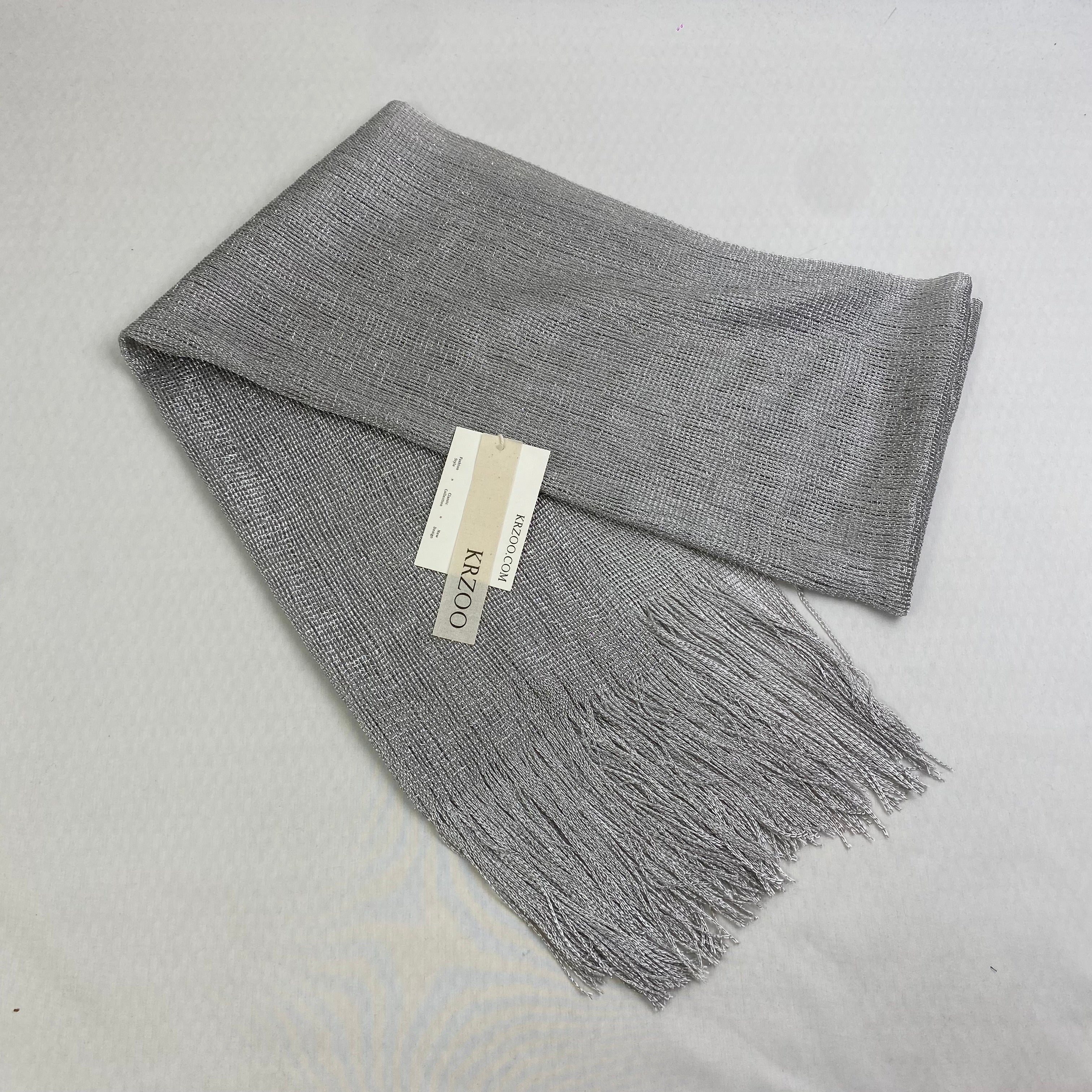 Accessories: Silver wire scarf