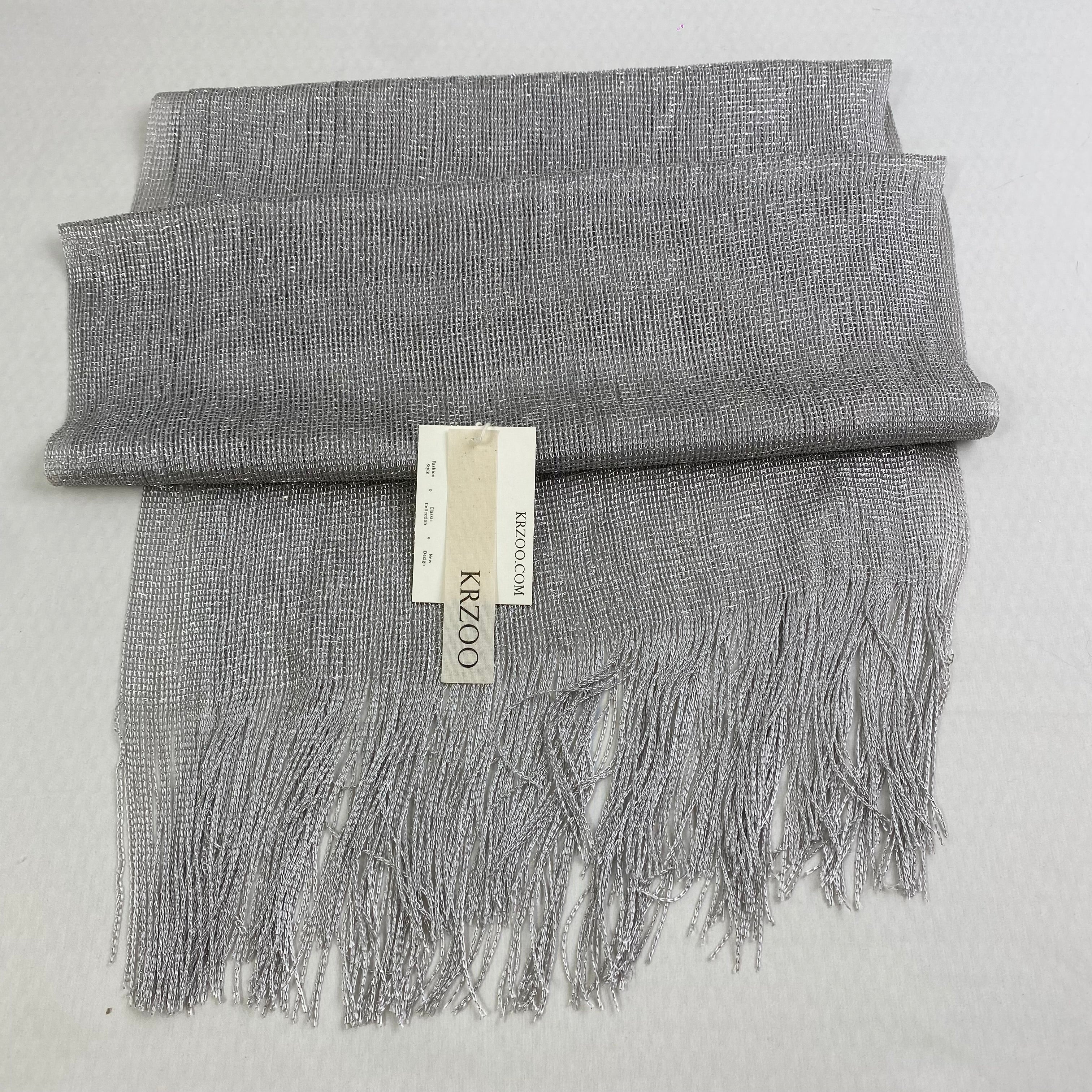 Accessories: Silver wire scarf
