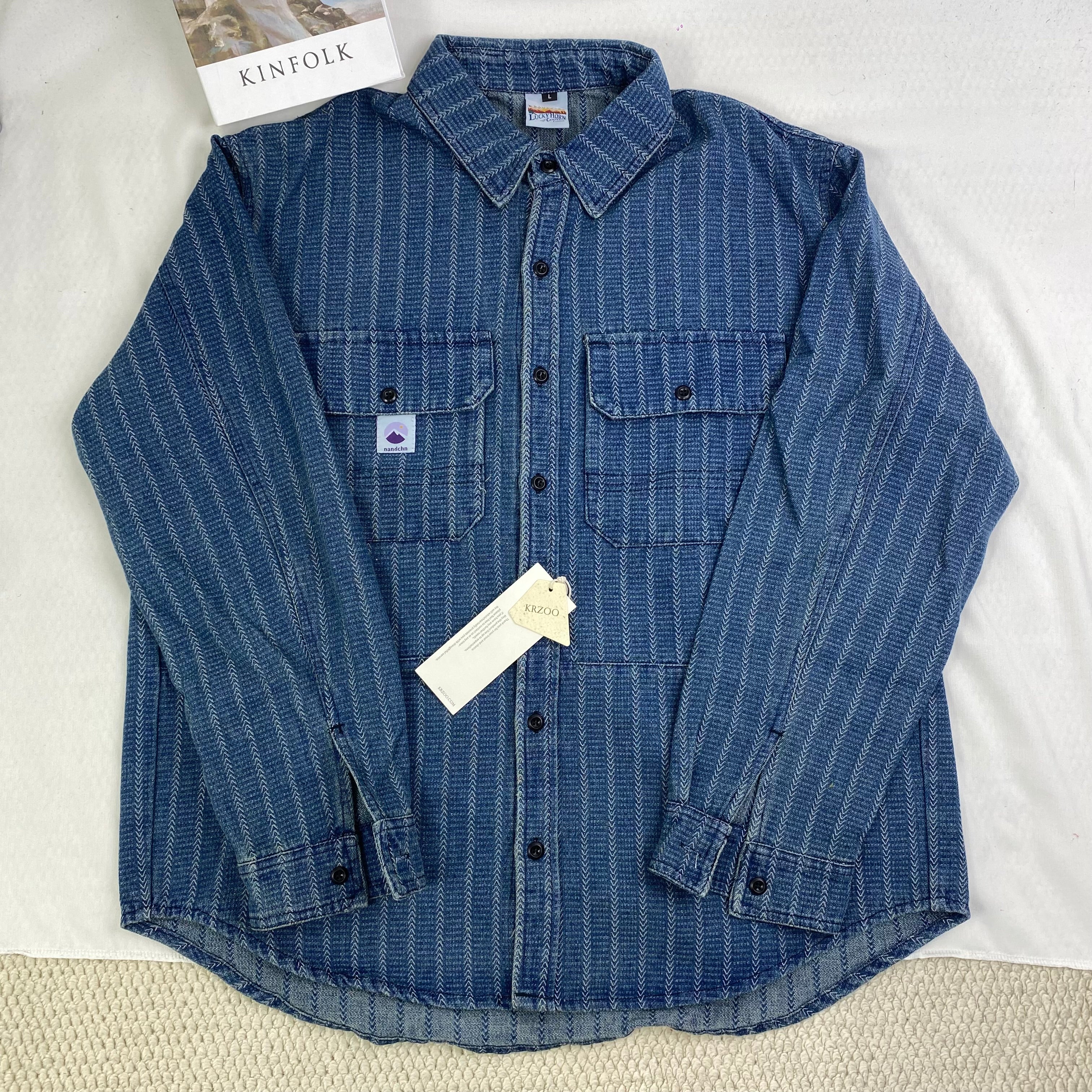 Lazy denim long-sleeved shirt jacket