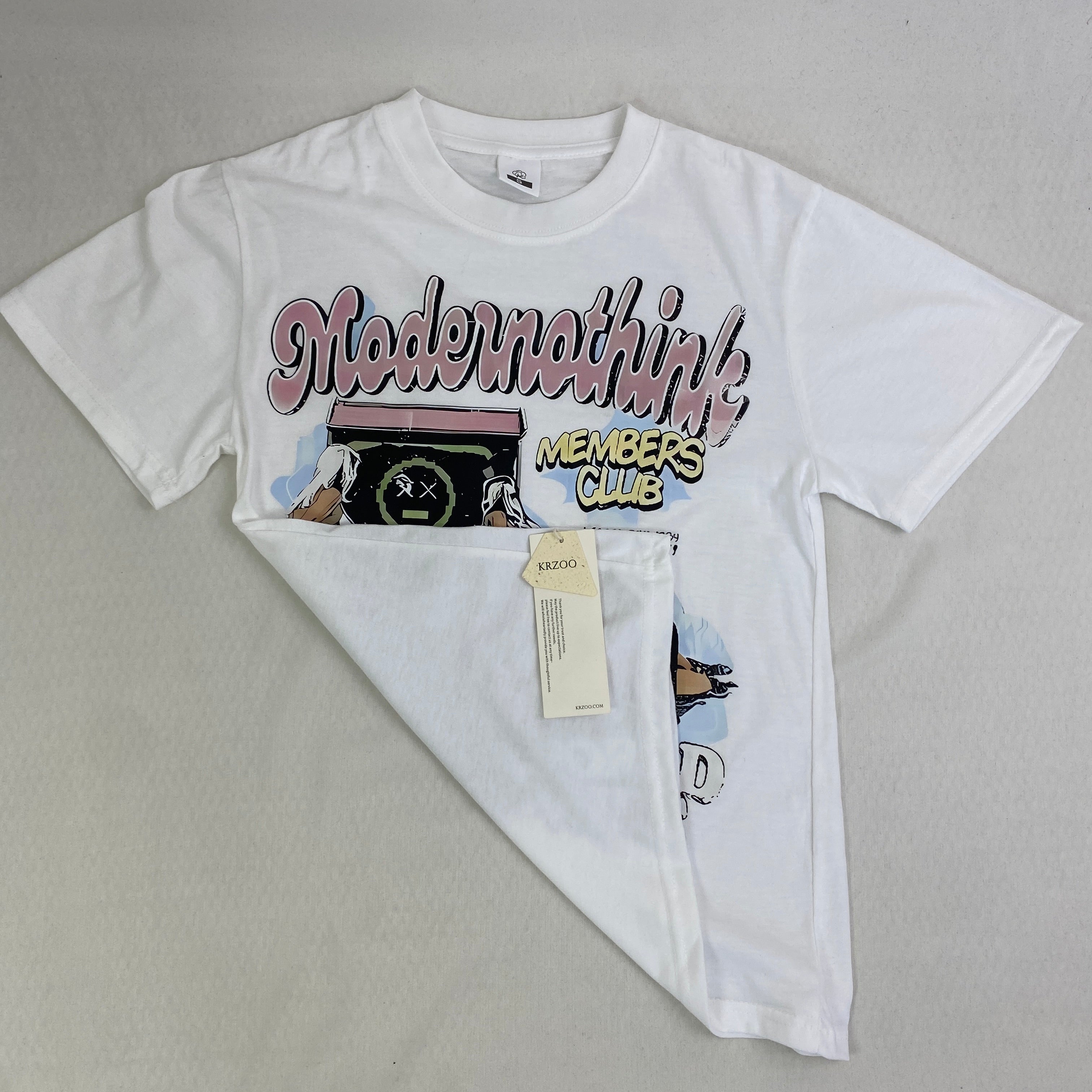 Cartoon-printed loose cotton casual T-shirt