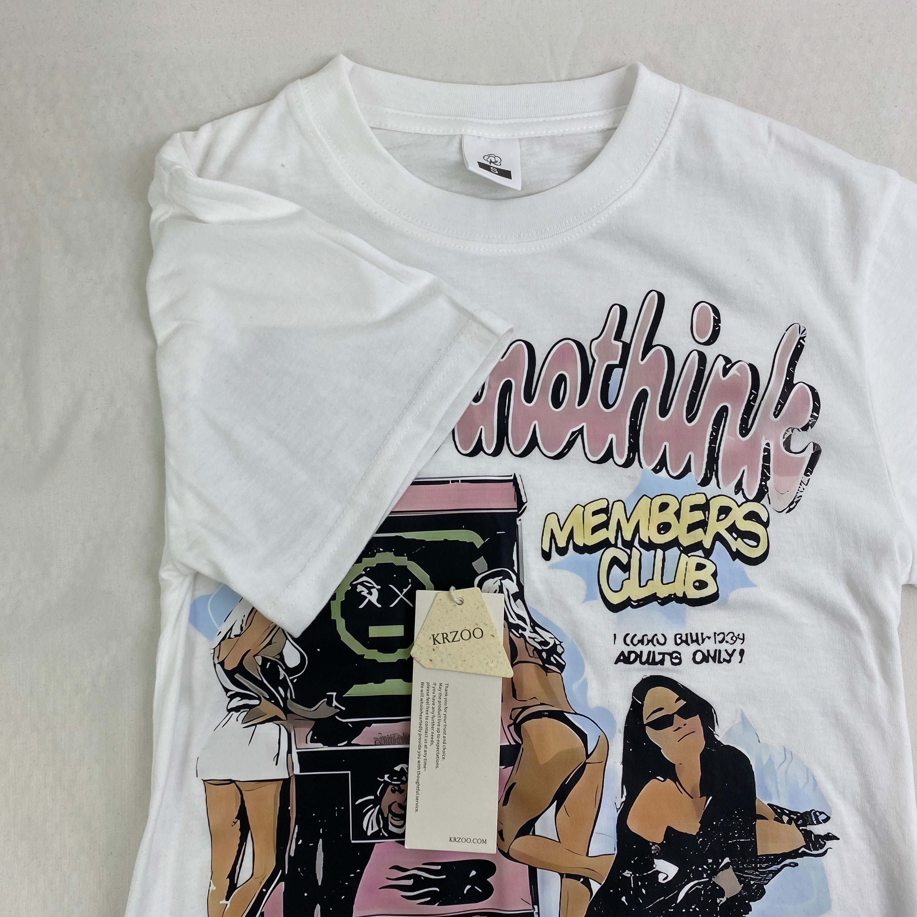 Cartoon-printed loose cotton casual T-shirt