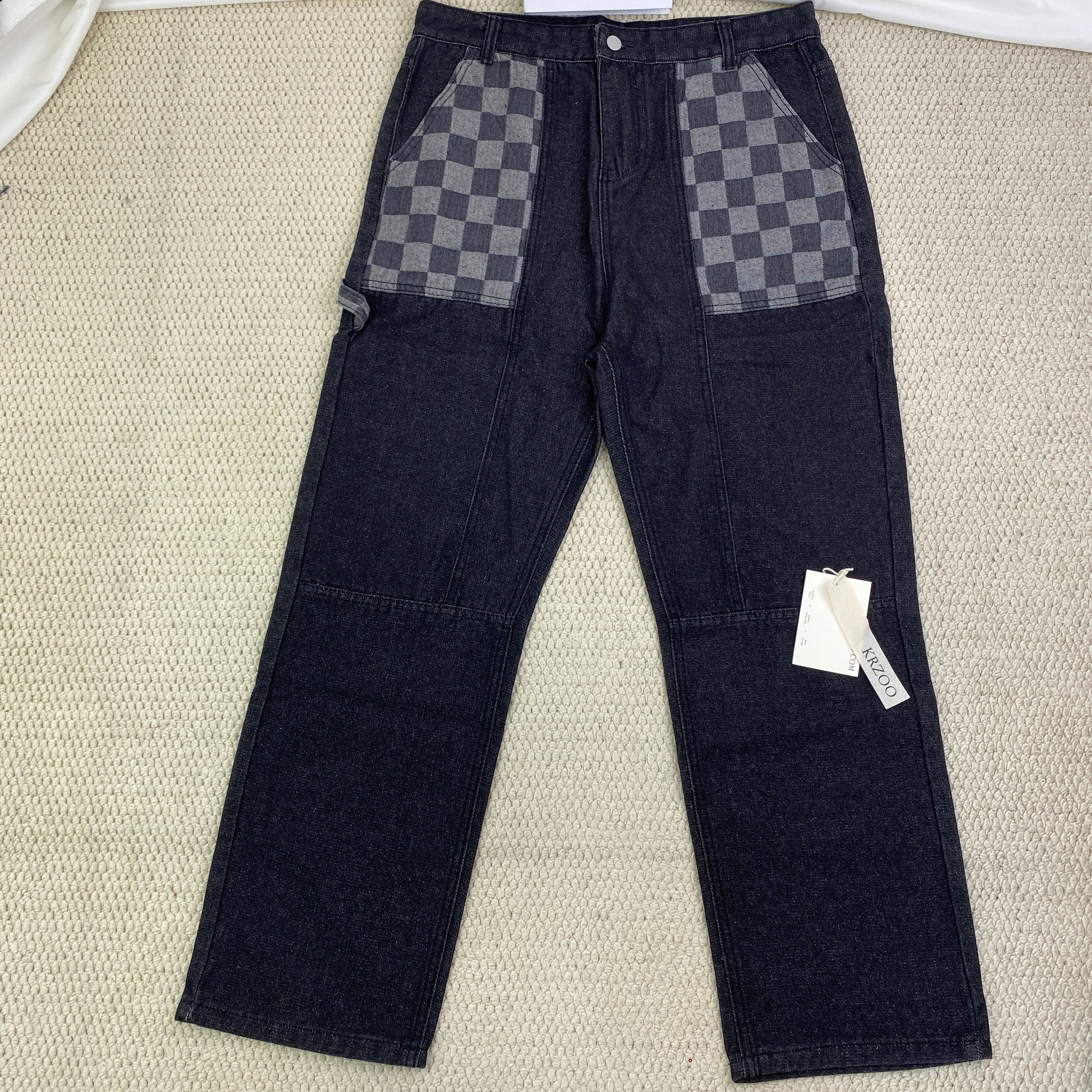 Striped wide-leg high street trousers