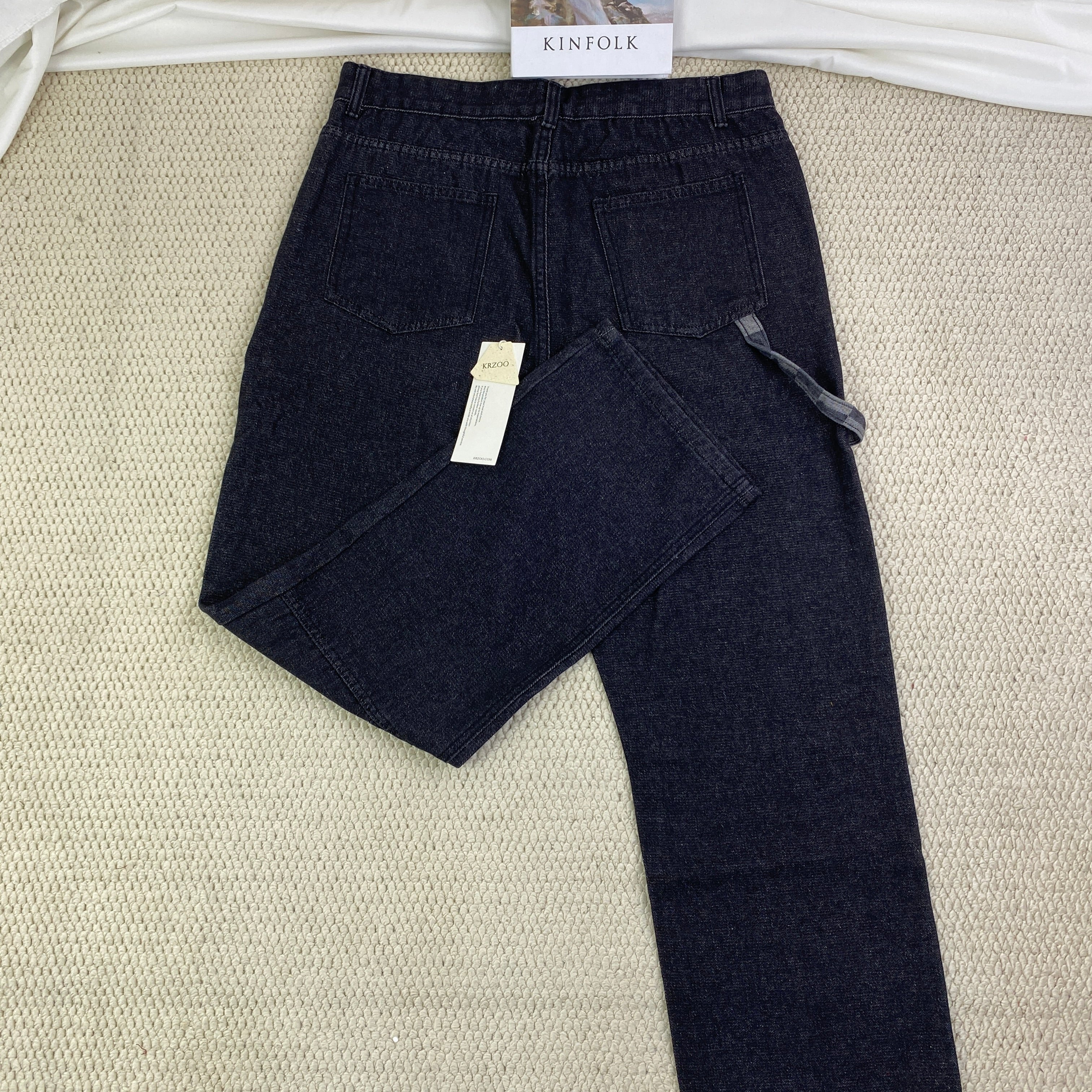 Striped wide-leg high street trousers