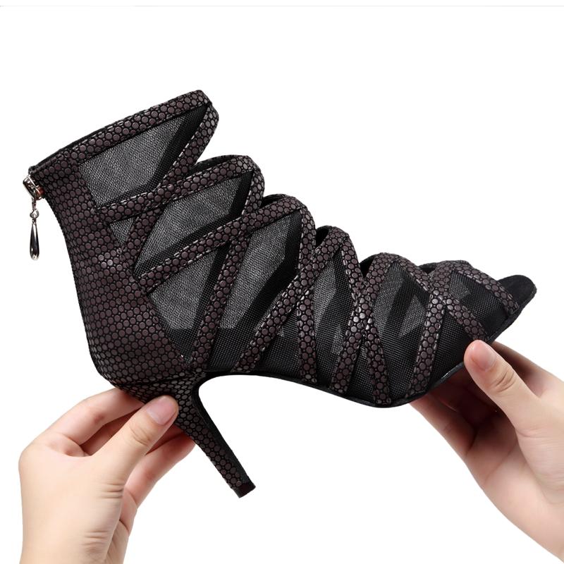 Women's Lace Customized Heel Salsa JazDance Shoes Heels Dance Boots