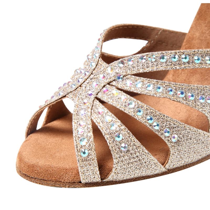 Women's Sparkling Glitter Customized Heel Ballroom Dance Shoes Latin Shoes